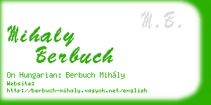 mihaly berbuch business card